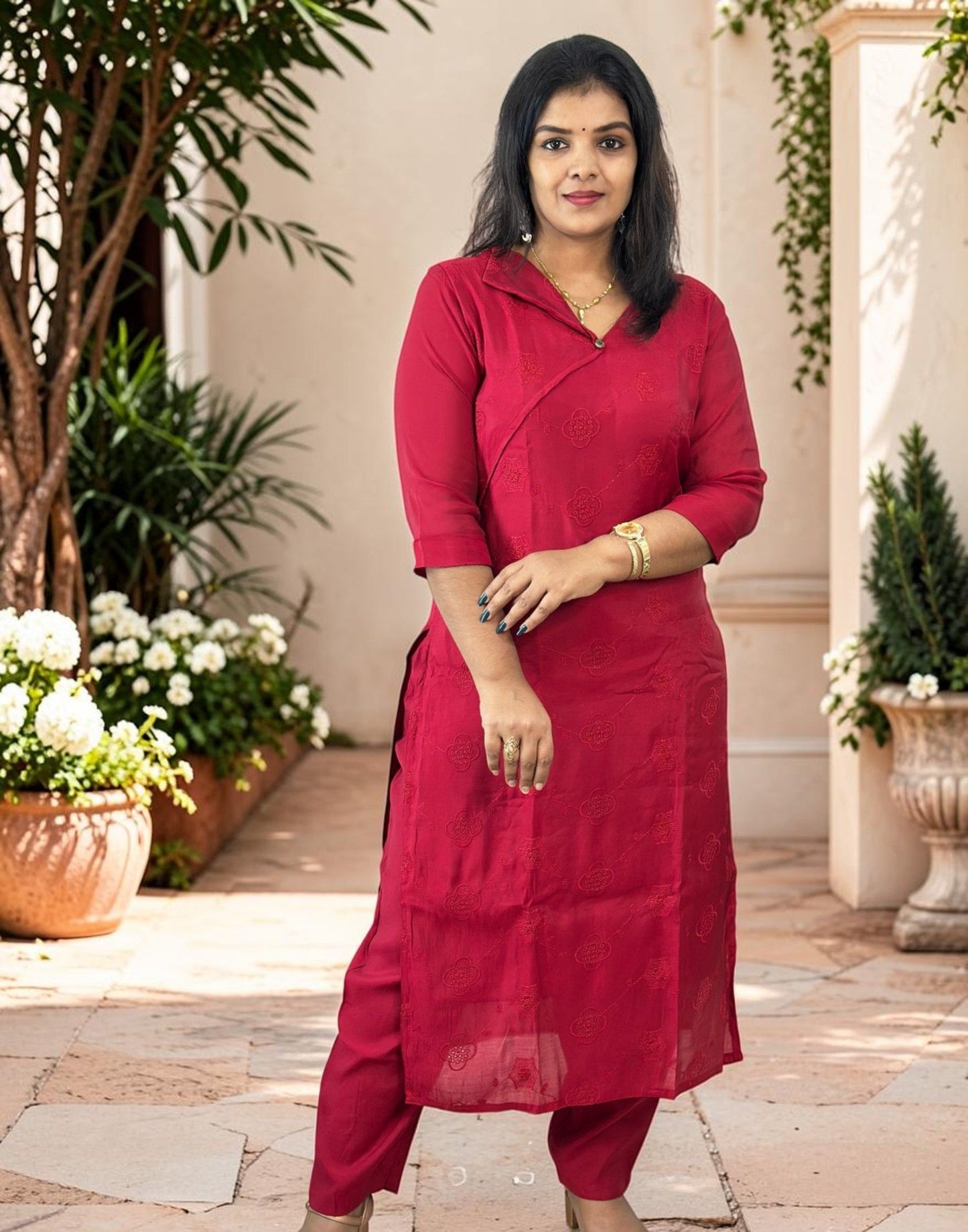 KURTI SET REDDISH MAROON E7291 030926KS