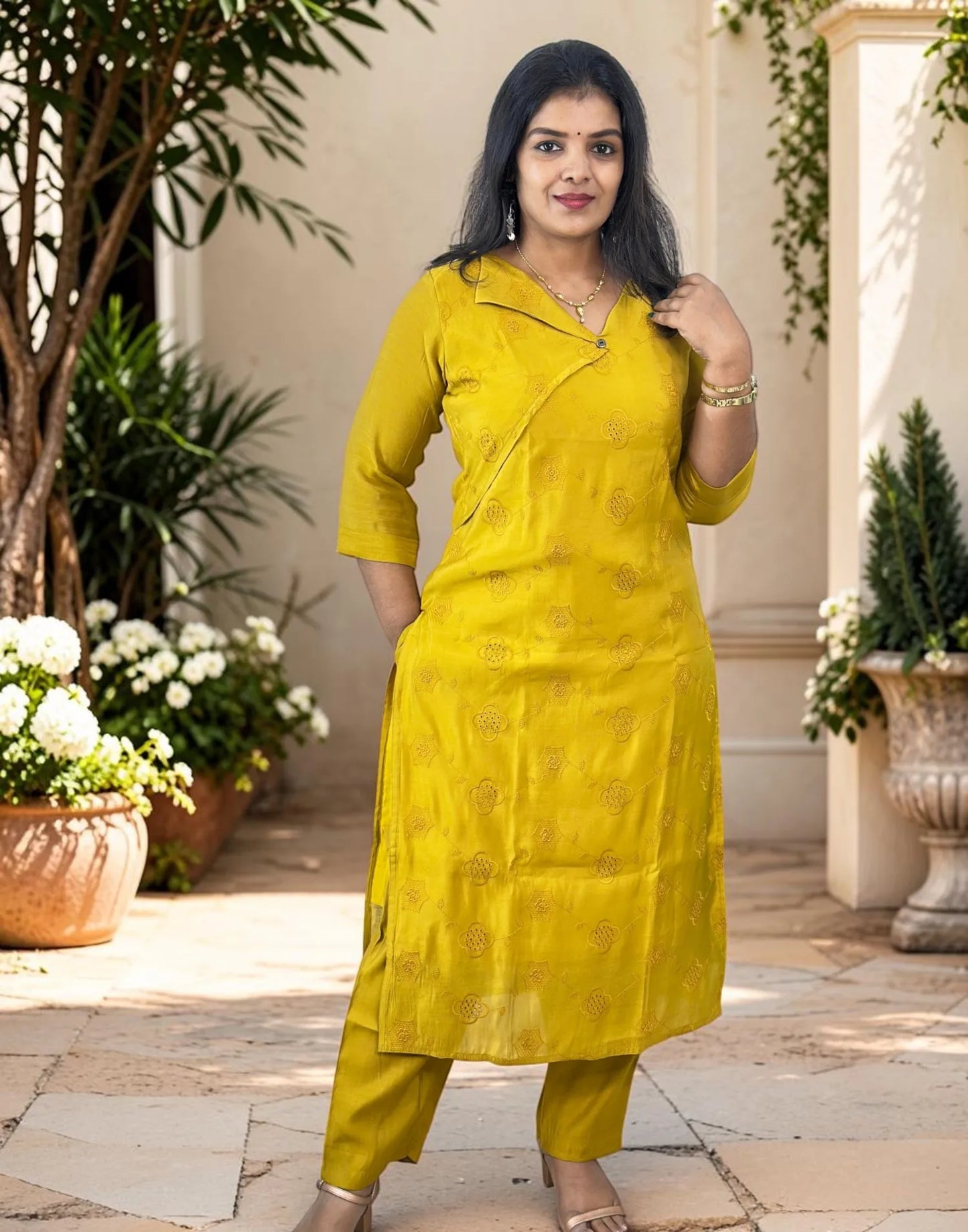 KURTI SET MUSTARD YELLOW E7291 030926KS