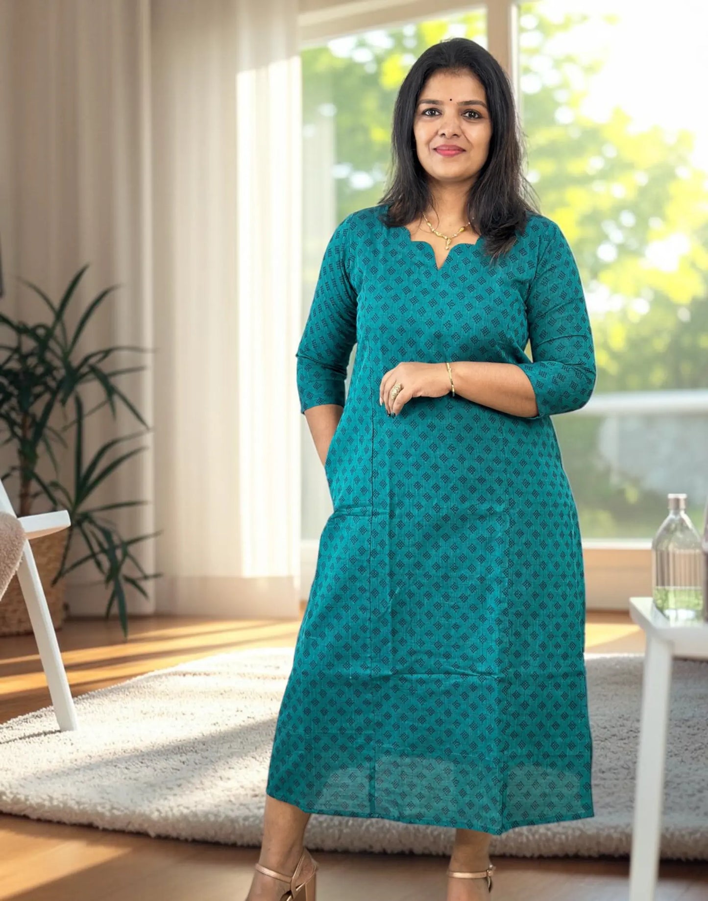 KURTIS A-LINE RAMA GREEN E7296 090926AK