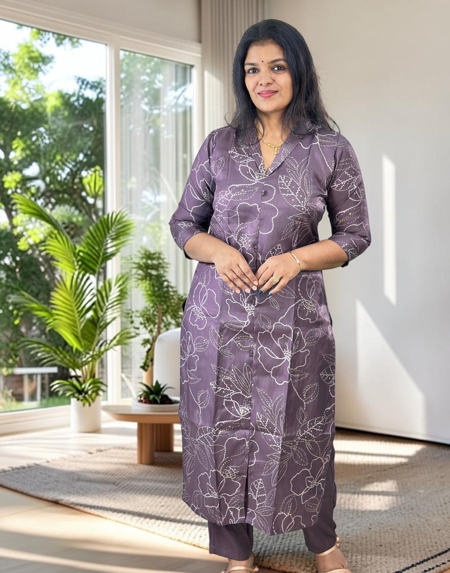 KURTI SET DARK GRAPE E7294 100926KS