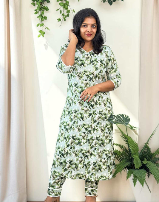 CO-ORD SET A-LINE GREEN E7302 140926CS - ELENTRA DESIGNS BY NIMI HEINS
