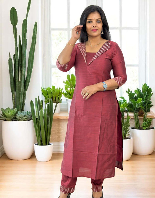 190625CS (E6203,04,05,09) CO-ORD SET - Burgandy