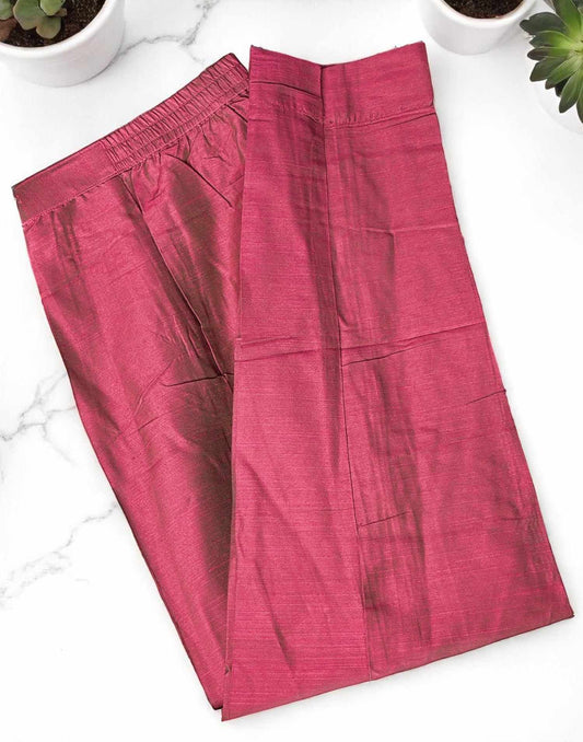 170625B (E6207 - E6208) SLUB SILK BOTTOM - Maroonish wine + Green (Two Tone)