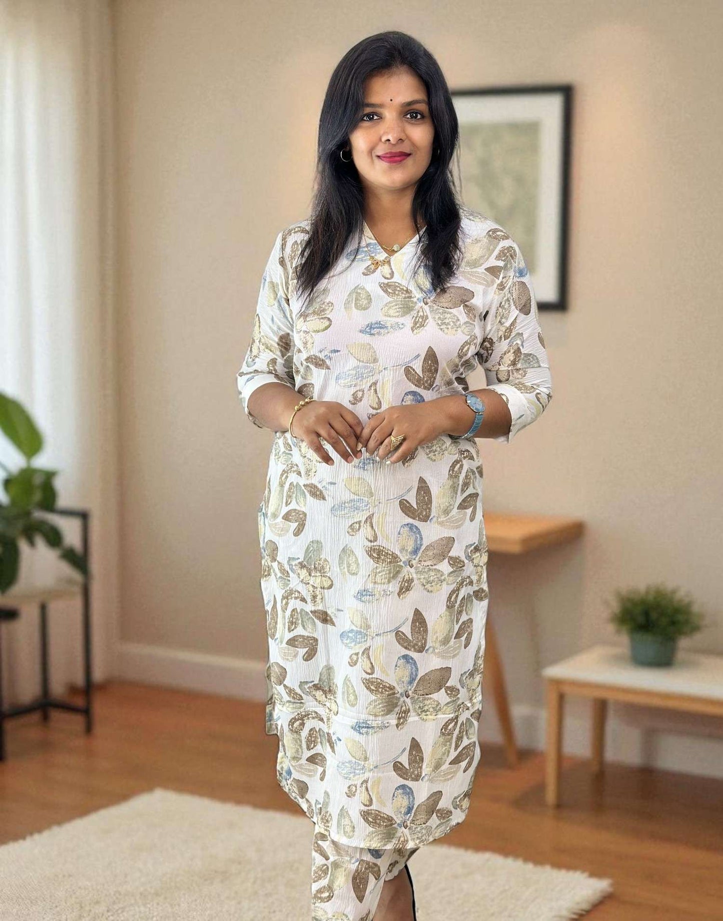 140725CS (E6237) HOME WEAR / DAILY WEAR CO-ORD SET  - White