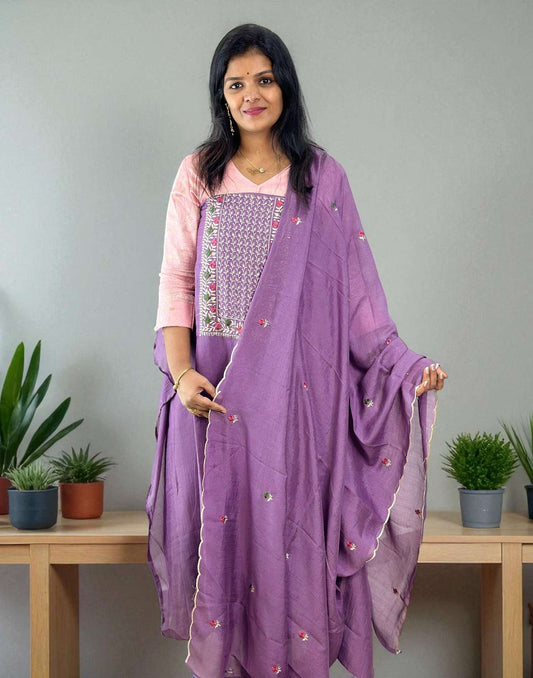 180725ML (E6243) UN-STITCHED SETS - Lavender