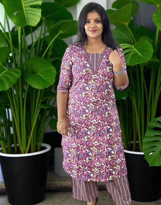 240725CS (E6248) SLITED CO-ORD SET - Purple