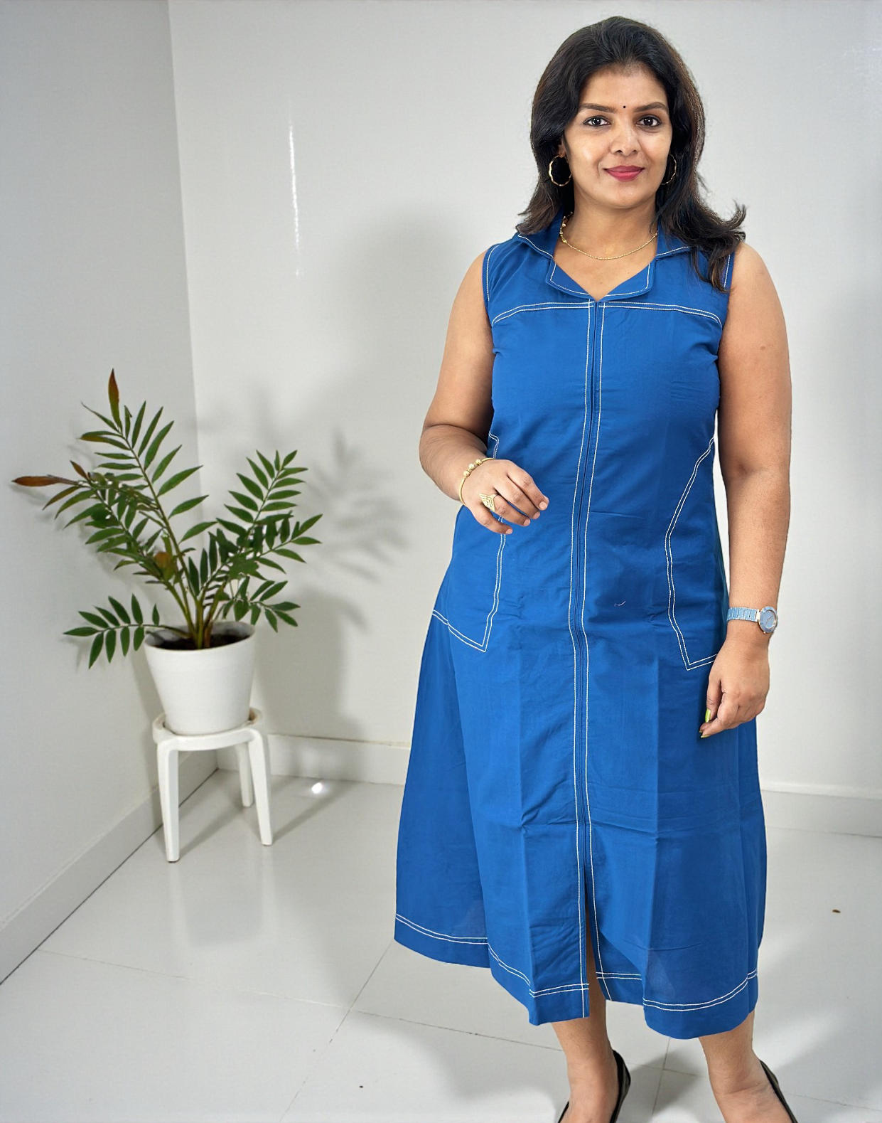 170126WO E6710 Western Outfit Blue for Stylish Western Wear - ELENTRA DESIGNS BY NIMI HEINS