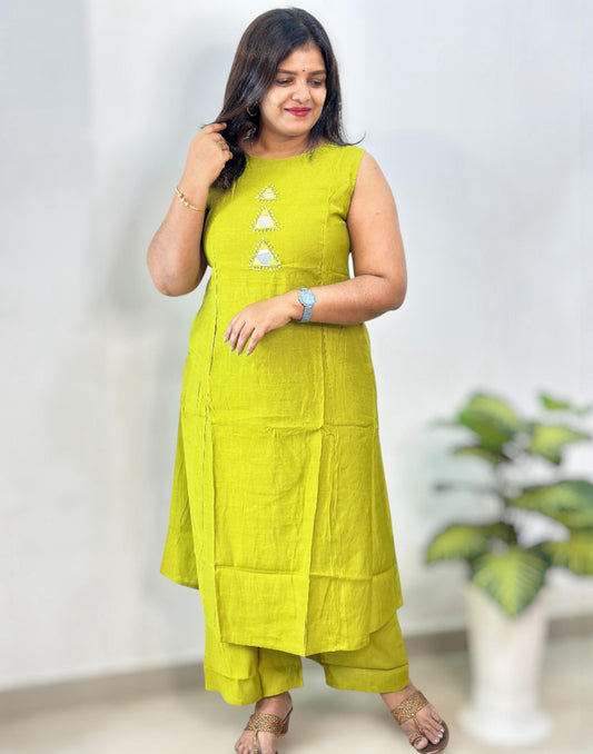 A-LINE CO-ORD SET GREEN 190126CS E6724 - ELENTRA DESIGNS BY NIMI HEINS