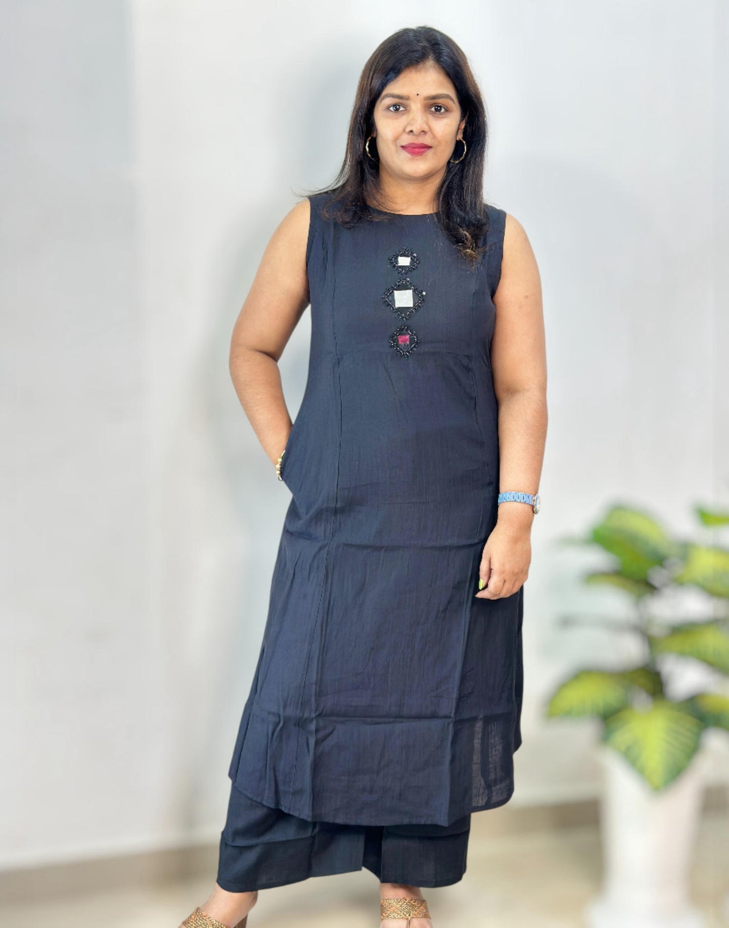 A-LINE CO-ORD SET BLACK 190126CS E6724 - ELENTRA DESIGNS BY NIMI HEINS