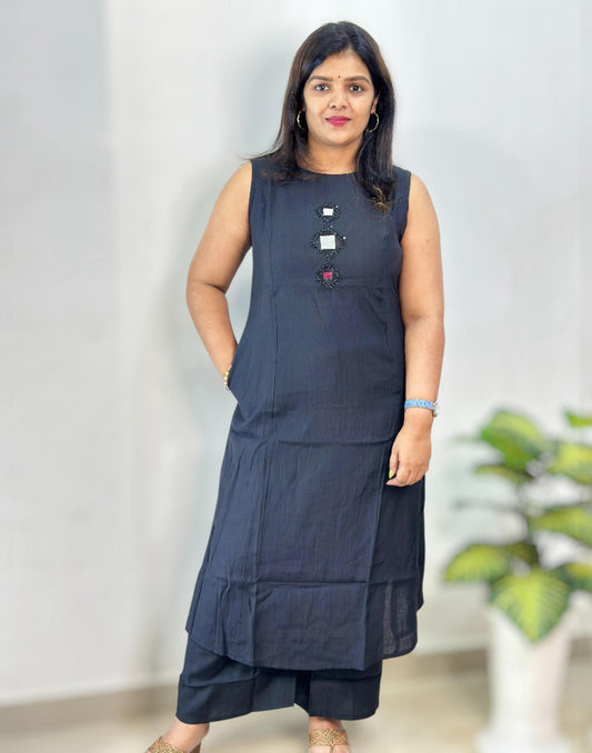 A-LINE CO-ORD SET BLACK 190126CS E6724 - ELENTRA DESIGNS BY NIMI HEINS