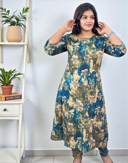 A-LINE CO-ORD SET RAMA GREEN E6732 230126CS - ELENTRA DESIGNS BY NIMI HEINS