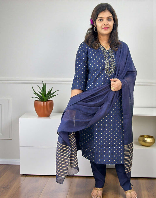 READY TO WEAR DARK BLUE E6719 290126RW - ELENTRA DESIGNS BY NIMI HEINS