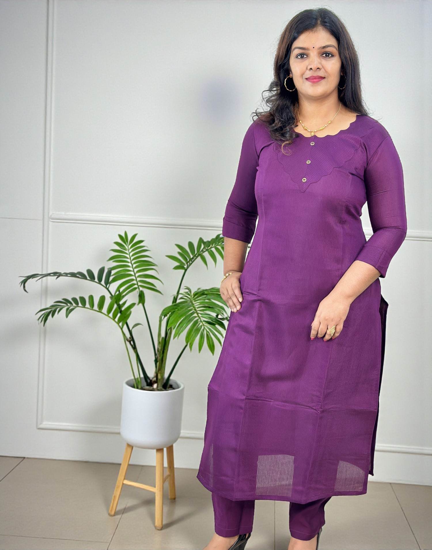 CO-ORD SET DARK PURPLE E6744 310126CS - ELENTRA DESIGNS BY NIMI HEINS