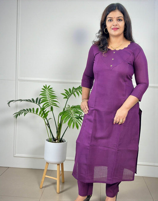 CO-ORD SET DARK PURPLE E6744 310126CS - ELENTRA DESIGNS BY NIMI HEINS