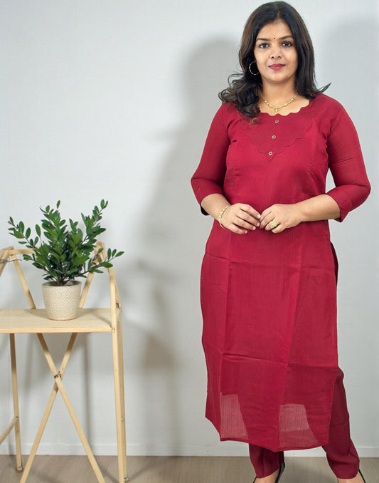 CO-ORD SET MAROON E6744 310126CS - ELENTRA DESIGNS BY NIMI HEINS