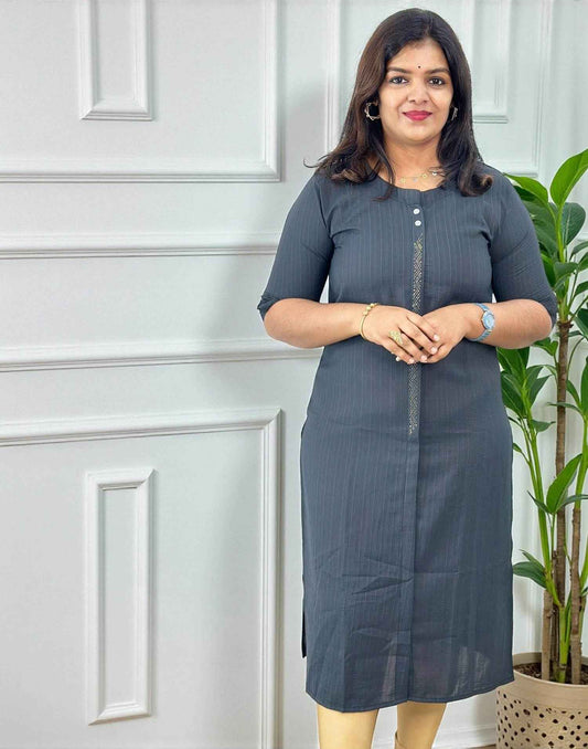 KURTIS BUDGET BUY CHARCOAL BLACK E6723 040226K - ELENTRA DESIGNS BY NIMI HEINS