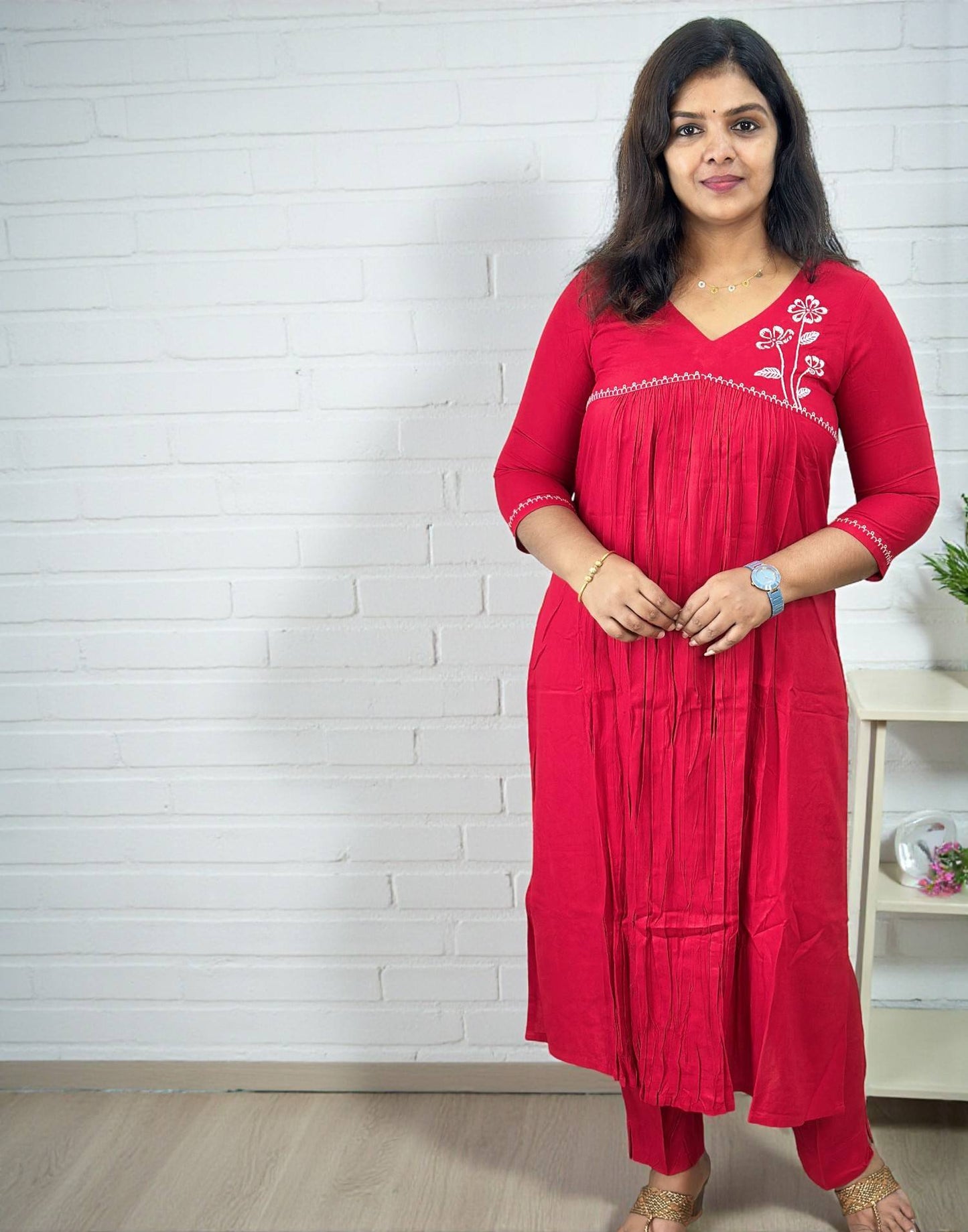 CO-ORD SET RED E6713 100226CS - ELENTRA DESIGNS BY NIMI HEINS
