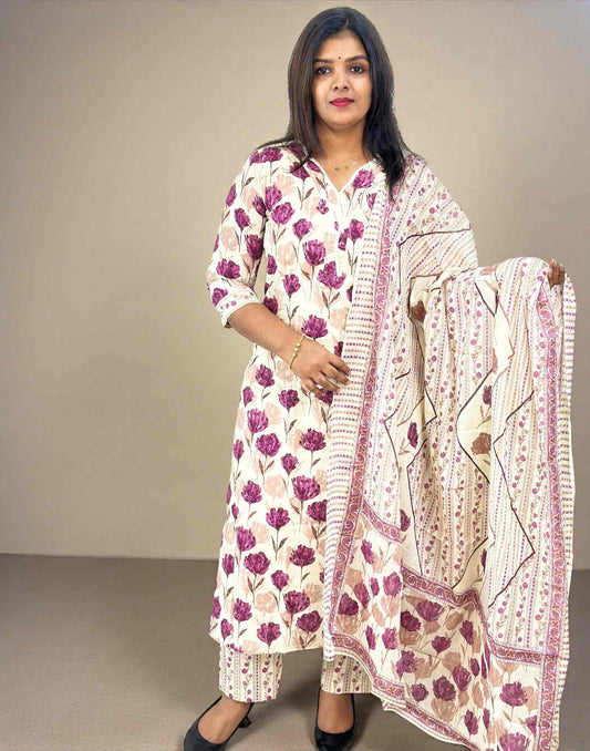 READY TO WEAR OFF WHITE n PURPLE E6764 100226RW - ELENTRA DESIGNS BY NIMI HEINS