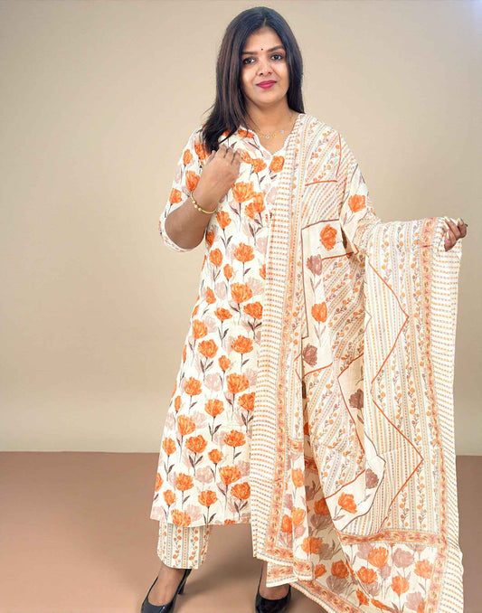 READY TO WEAR OFF WHITE n Orange E6764 100226RW - ELENTRA DESIGNS BY NIMI HEINS