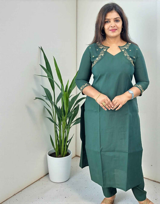 KURTI SET GREEN E6762 110226KS - ELENTRA DESIGNS BY NIMI HEINS
