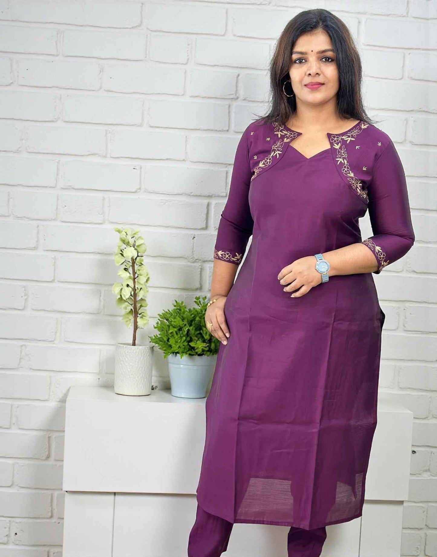 KURTI SET PURPLE E6762 110226KS