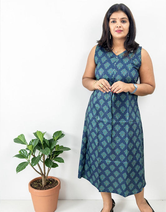 DRESSES A-LINE BLUE E6790 270226D - ELENTRA DESIGNS BY NIMI HEINS