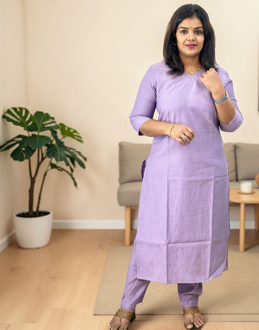 KURTI SET LAVENDER E6791 040326KS - ELENTRA DESIGNS BY NIMI HEINS