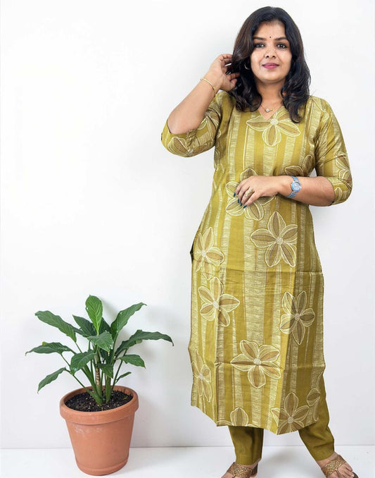 KURTI SET MEHANDI E6789 060326KS - ELENTRA DESIGNS BY NIMI HEINS