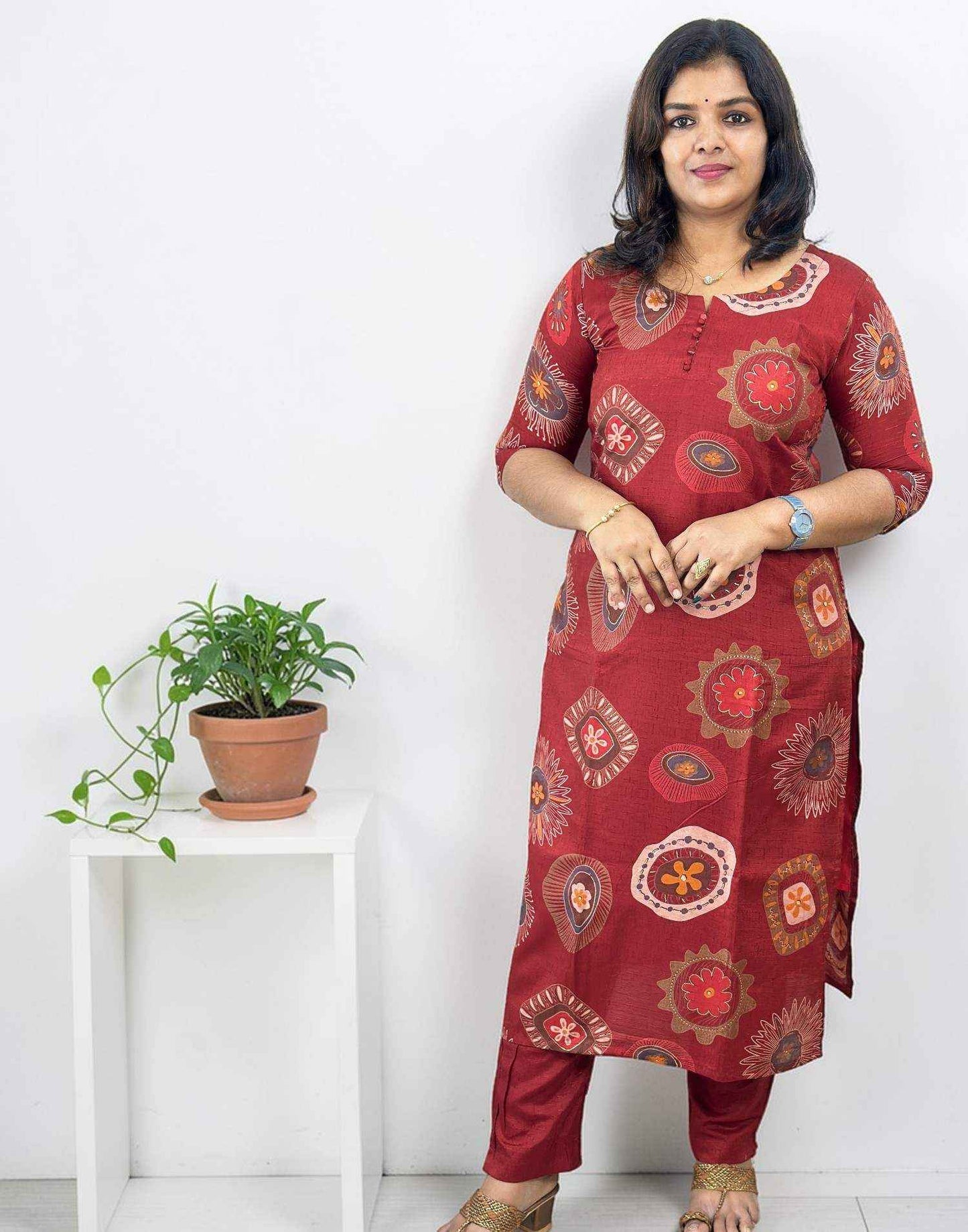 KURTI SET RUSTY MAROON E6787 060326KS