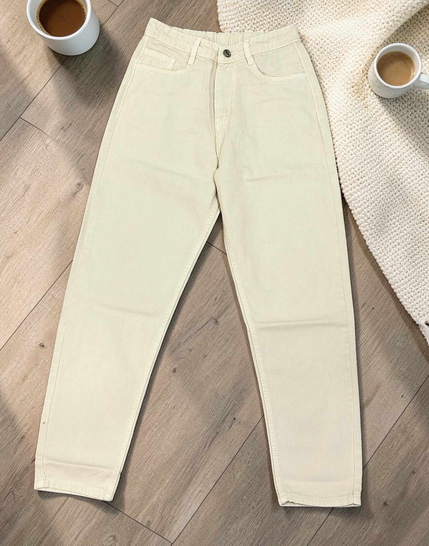 MOM FIT JEANS BEIGE E6819 150326MJ - ELENTRA DESIGNS BY NIMI HEINS