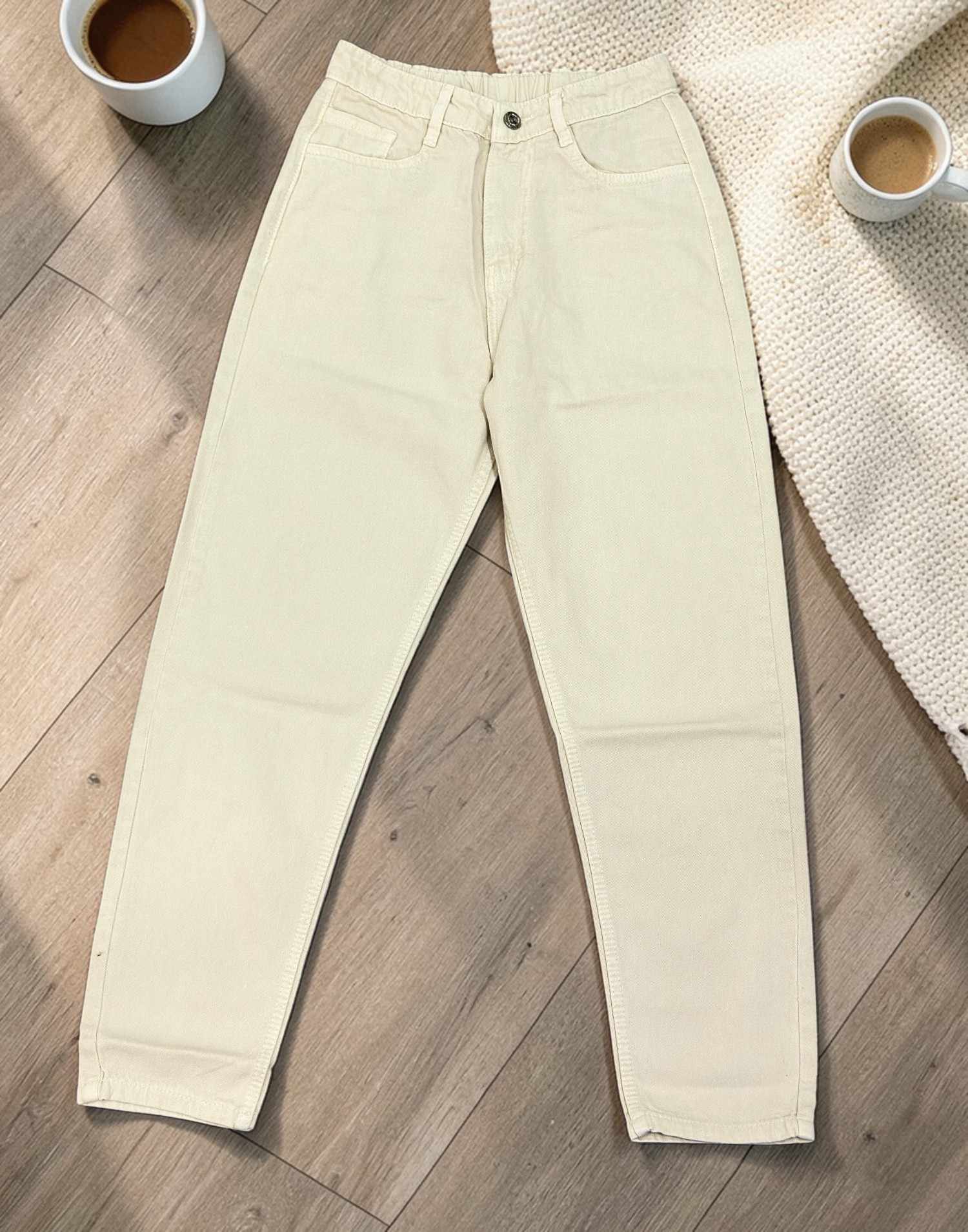 MOM FIT JEANS BEIGE E6819 150326MJ - ELENTRA DESIGNS BY NIMI HEINS
