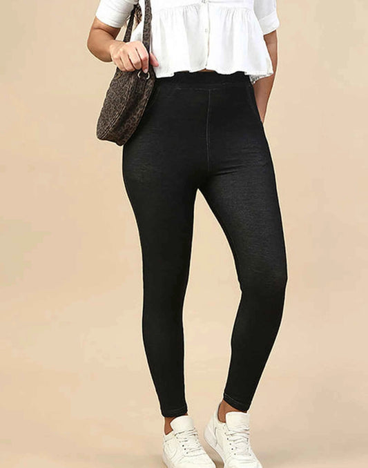 JEGGINGS INDIAN FLOWER BLACK E7369-70 08102026JB