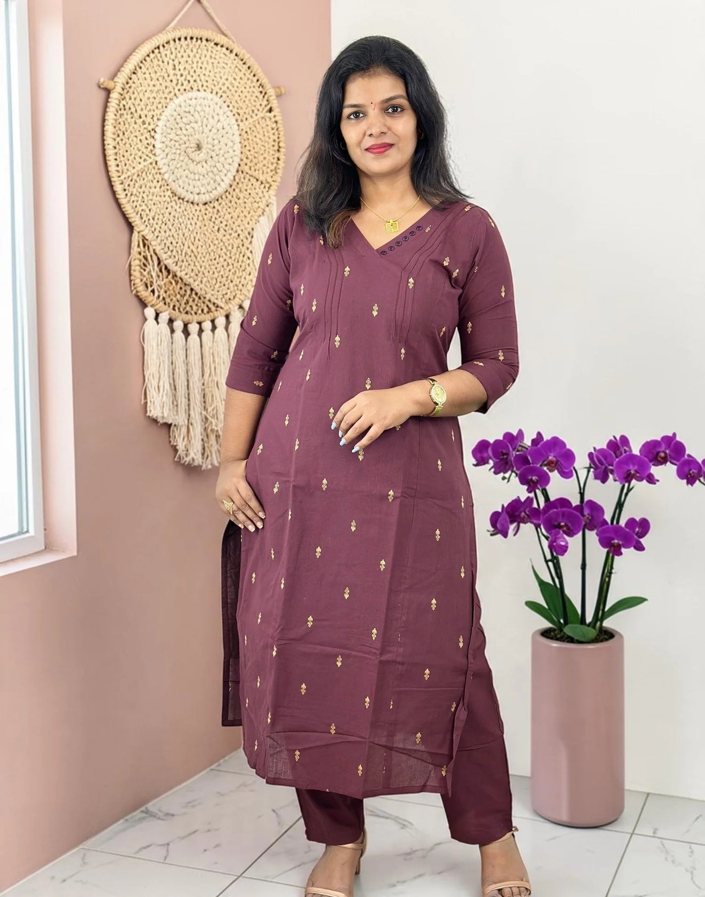 KURTI SET BURGUNDY E7397 141026KS