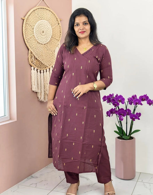 KURTI SET BURGUNDY E7397 141026KS