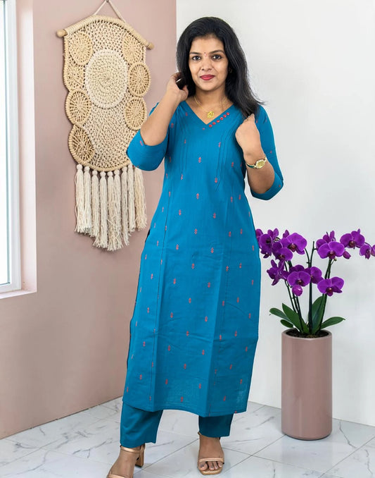 KURTI SET KINGFISHER BLUE E7397 141026KS