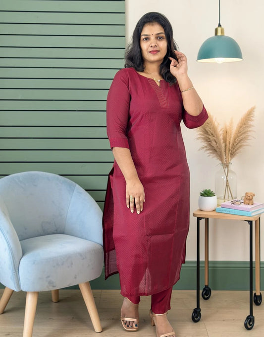 KURTI SET MAROON E7351 011026KS