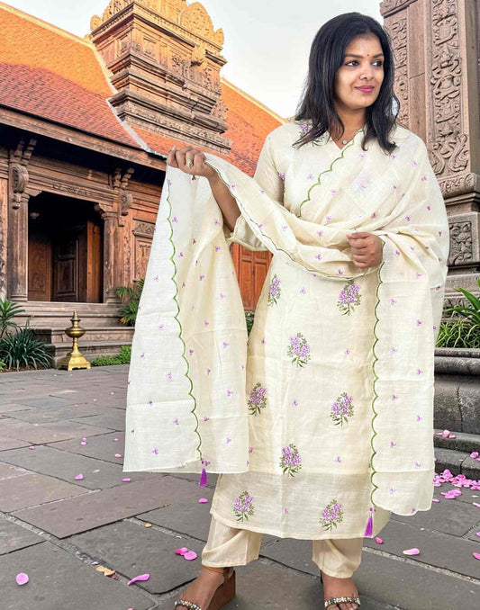 READY TO WEAR ONAM SPECIAL LAVENDER E7155 250726RW - ELENTRA DESIGNS BY NIMI HEINS