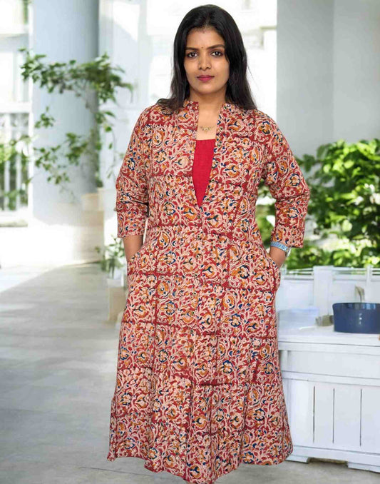 250325Q (E5453) JACKET KURTI - Maroon