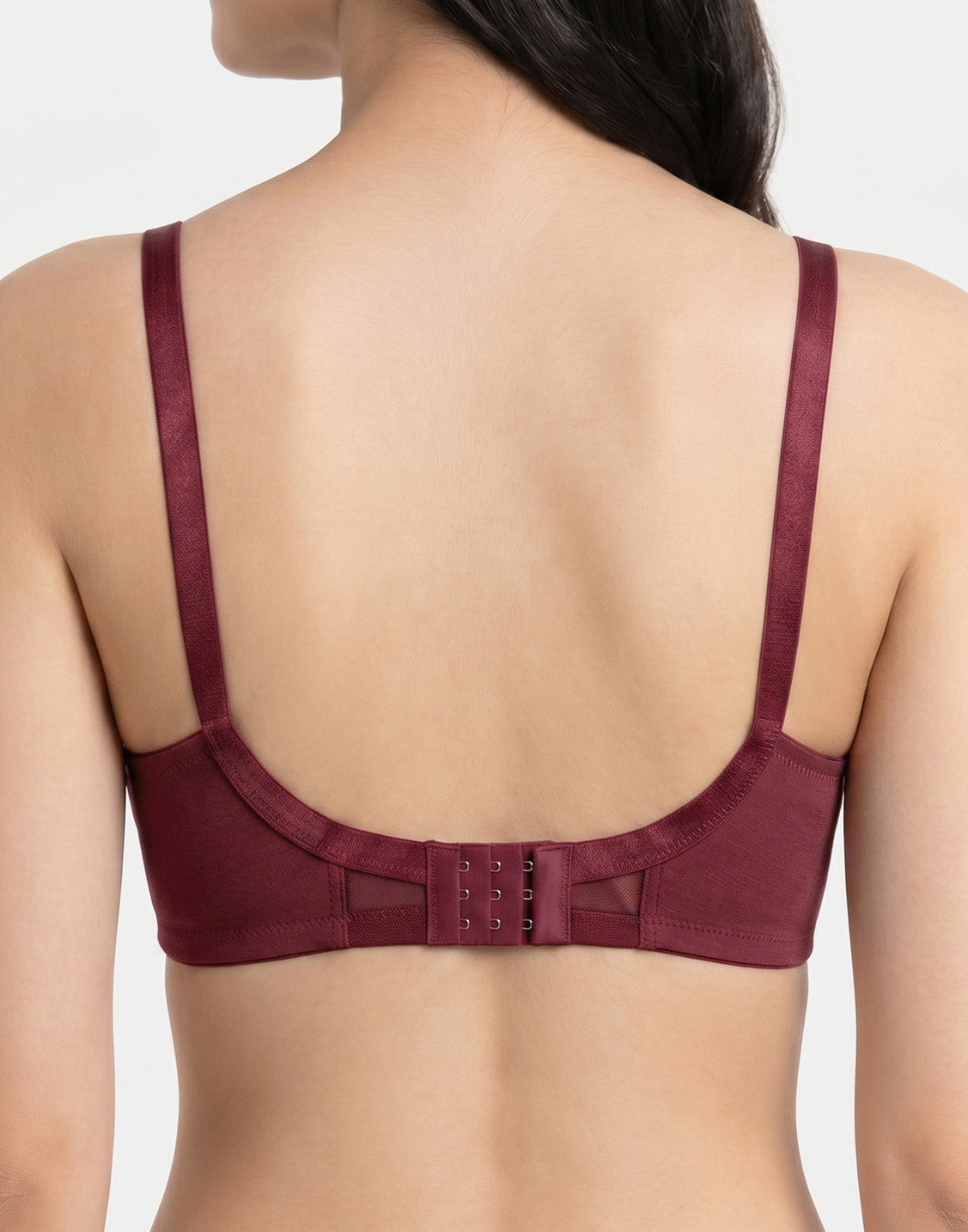 NON PADDED BRA COTTON ROUND STITCH BRIDA KAVYA EXTRASOFT MAROON B4U315 010626BR - ELENTRA DESIGNS BY NIMI HEINS