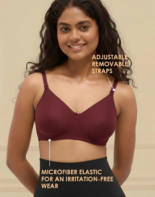 NON PADDED T-SHIRT BRA BLOSSOM MIXED MAROON E3006 280525BR