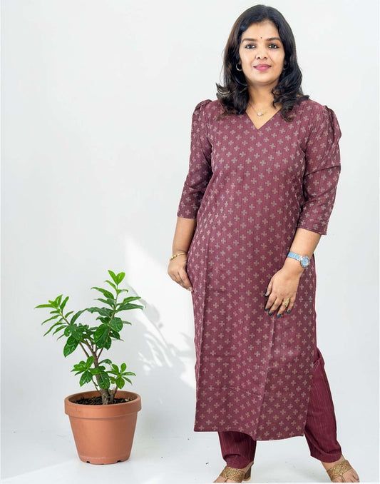 KURTI SET MAROON E6728 060326KS - ELENTRA DESIGNS BY NIMI HEINS