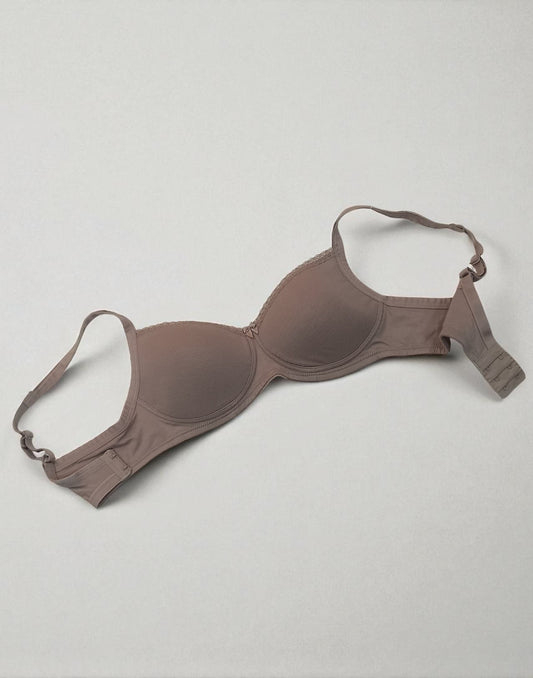 040725BR (E5256) JOCKEY PADDED BRA - Mocha