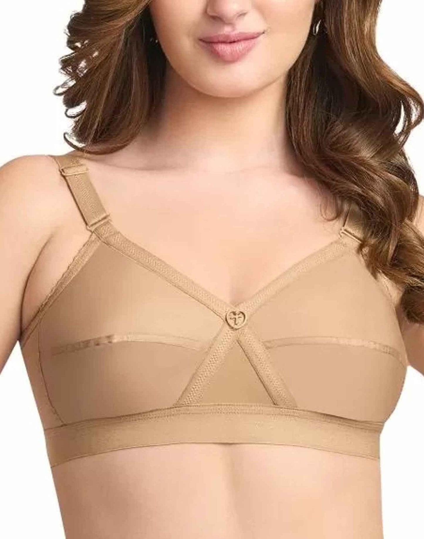 NON PADDED BRA RIZA KRUTHIKA PLAIN NUDE E6832 160326BR - ELENTRA DESIGNS BY NIMI HEINS