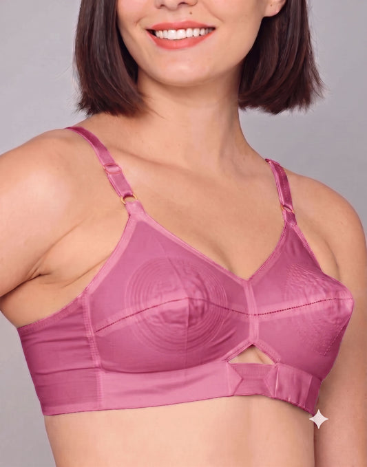 NON PADDED BRA COTTON ROUND STITCH COLLIN COUTURE ONION PINK E5460 110626BR - ELENTRA DESIGNS BY NIMI HEINS