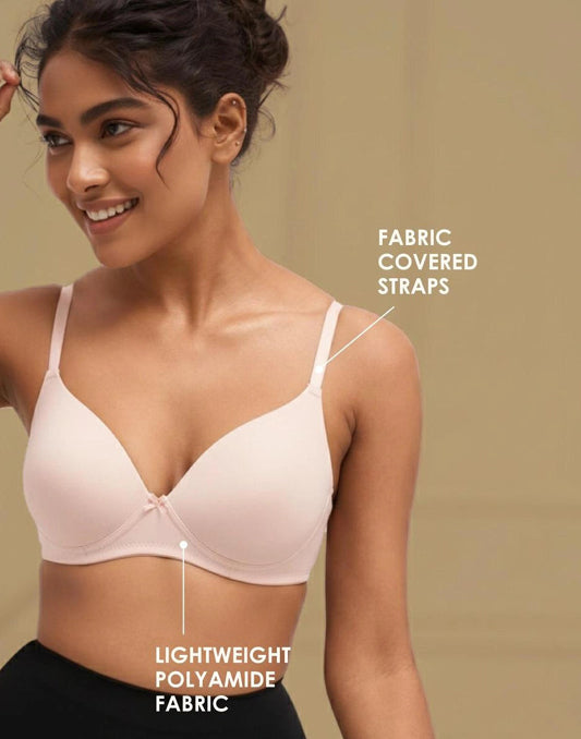 LIGHTLY PADDED BRA BLOSSOM FEATHERLITE PINK E6437 300825BR - ELENTRA DESIGNS BY NIMI HEINS