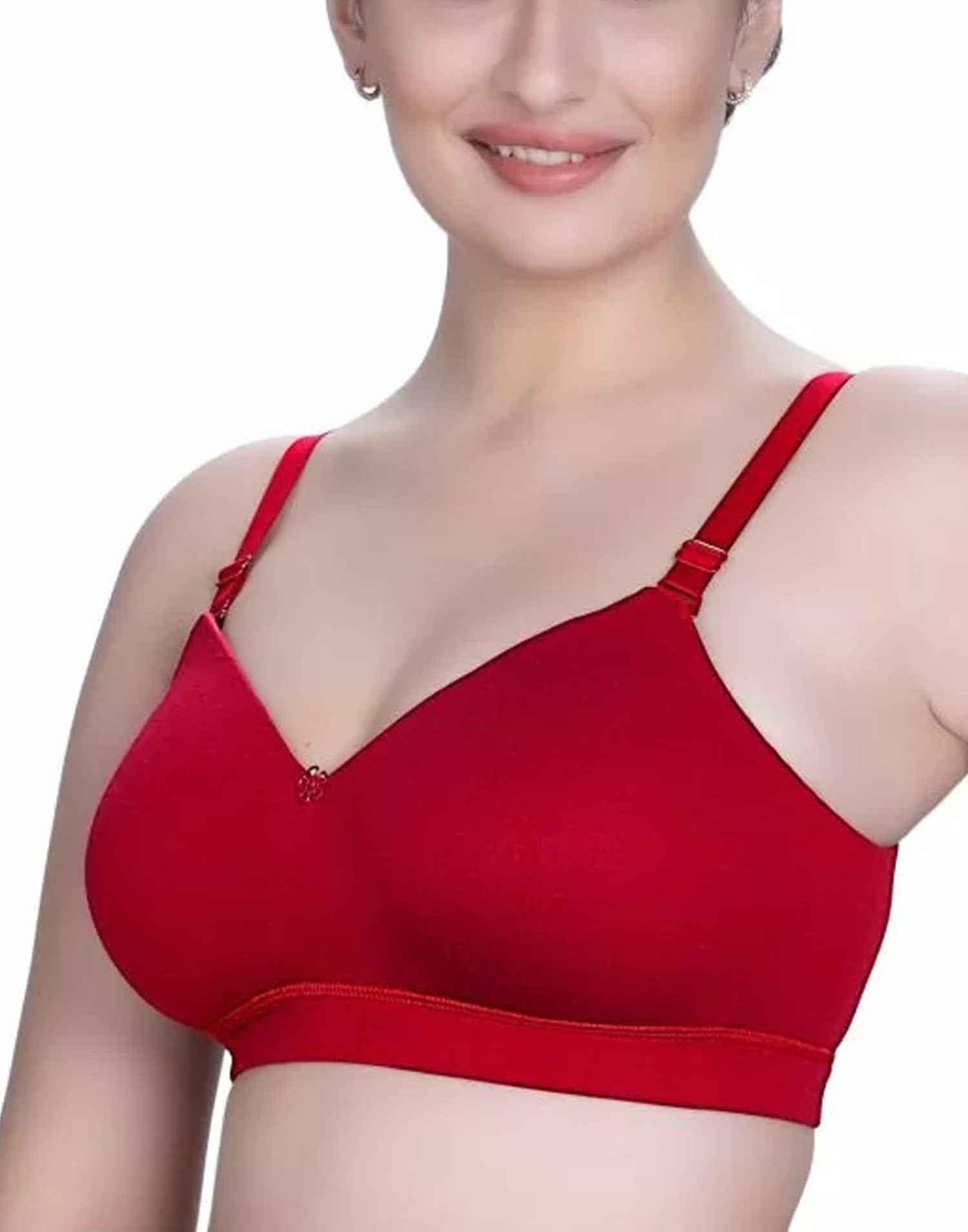 PADDED T-SHIRT BRA RIZA BESTIE RED E6775 200326BR - ELENTRA DESIGNS BY NIMI HEINS
