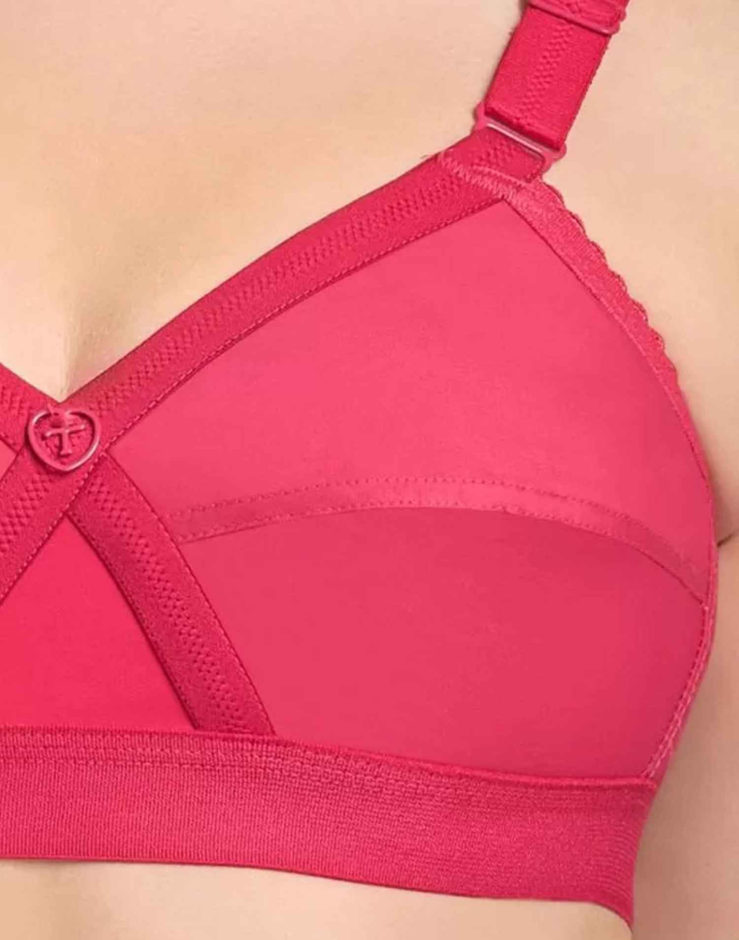 NON PADDED BRA RIZA KRUTHIKA PLAIN RASBERRY E6832 160326BR - ELENTRA DESIGNS BY NIMI HEINS