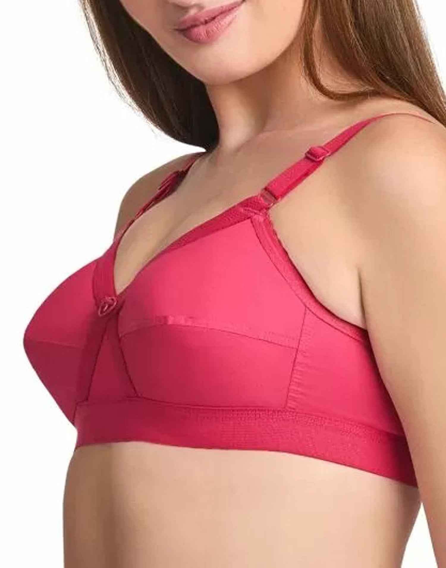 NON PADDED BRA RIZA KRUTHIKA PLAIN RASBERRY E6832 160326BR - ELENTRA DESIGNS BY NIMI HEINS