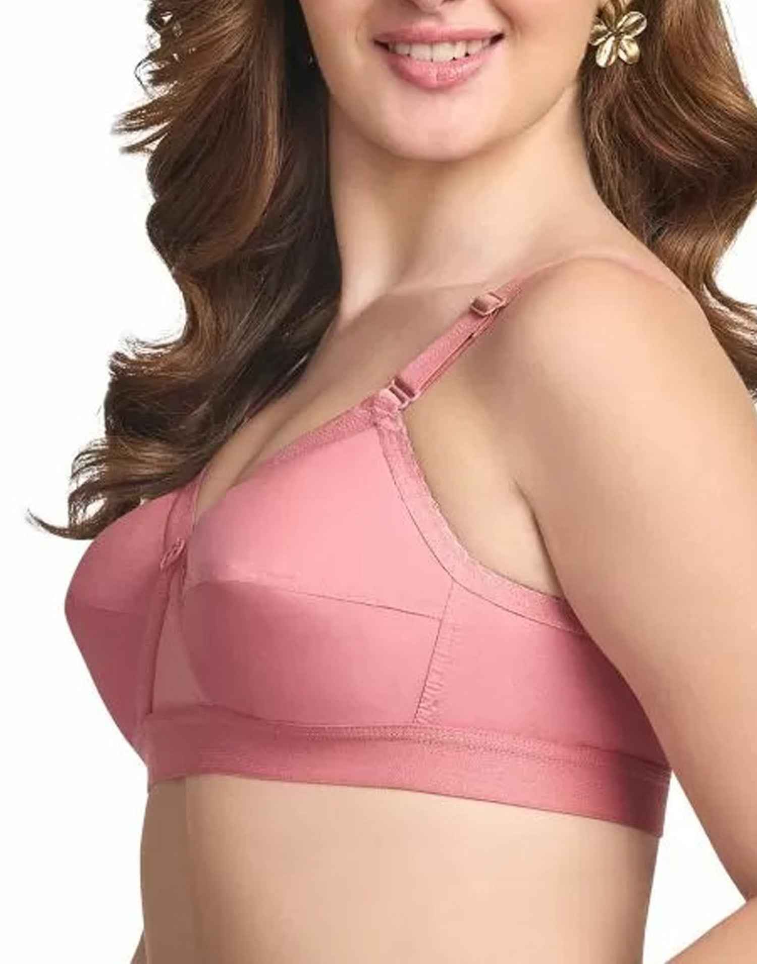 NON PADDED BRA RIZA KRUTHIKA PLAIN ROSEGOLD E6832 160326BR