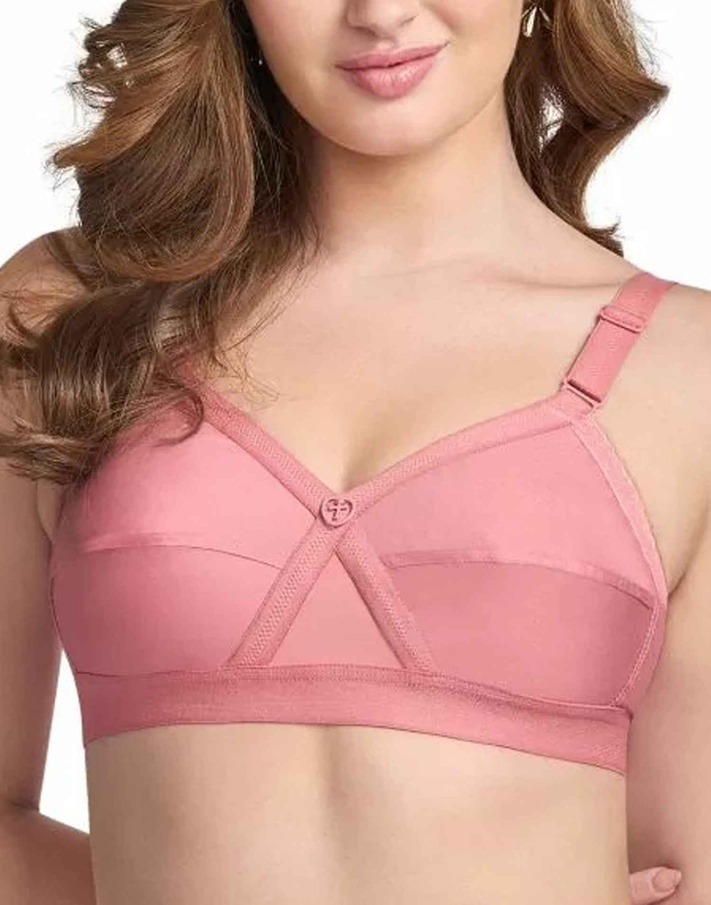 NON PADDED BRA RIZA KRUTHIKA PLAIN ROSEGOLD E6832 160326BR